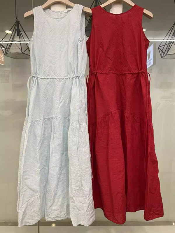Women's Striped Layered Dress Sleeveless Skirt 2026 Spring/Summer New Long Dress Women's Dress R482788/484787