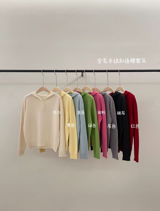 100%全羊毛针织卫衣女秋冬2025新款韩系宽松显瘦纯色套头保暖毛衣|undefined