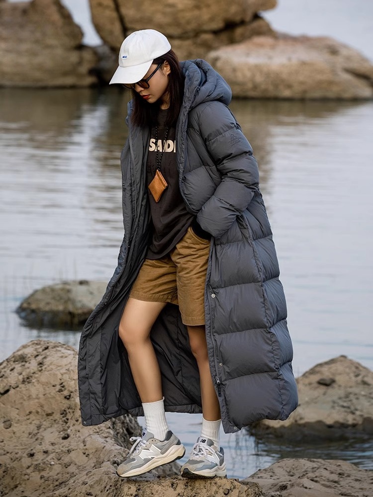 2025 冬肥厚エクストラロンググースダウンジャケット女性の膝上ロングハイエンドスリム屋外極寒グースダウンジャケット暖かいジャケット