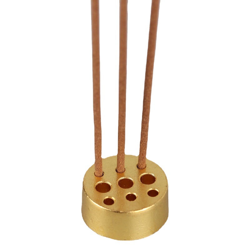 Wholesale copper alloy nine-hole incense insert porous wire incense burner home Buddha Zen aromatherapy incense burner lotus incense plate