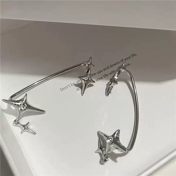 New niche design star-shaped ear bone clip non-pierced earrings zircon earrings sweet cool style personalized fashionable earrings