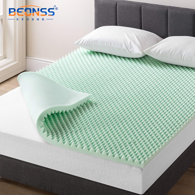 Double bed egg crate memory foam mattress cover for pressure relief ventilation design