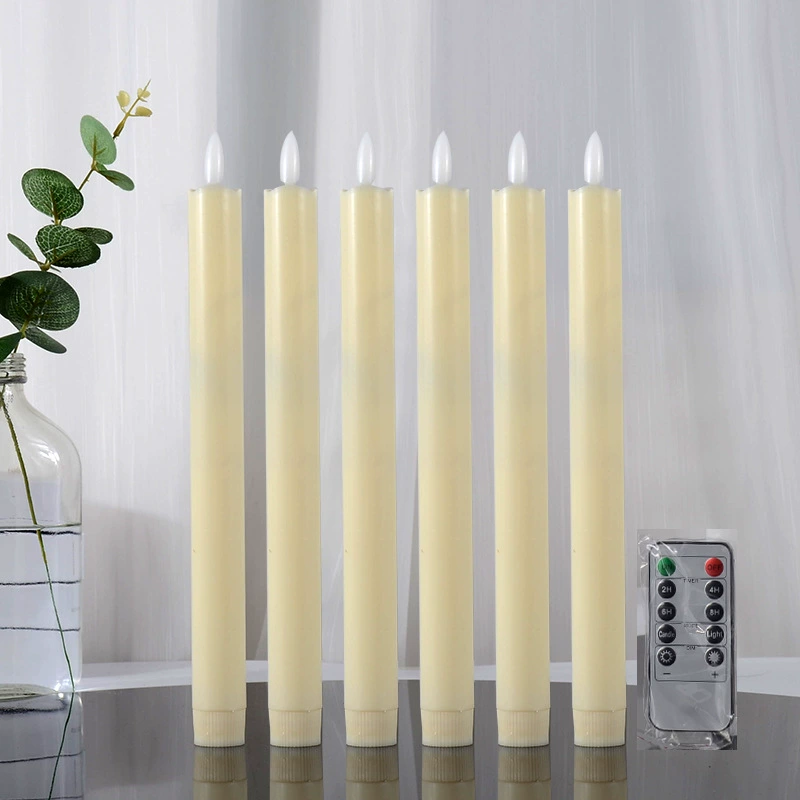 Трансграничный пульт дистанционного управления бездымный длинный стержень воск электронная свеча свадьба гладкая волна рот пуля Свеча лампа оптом