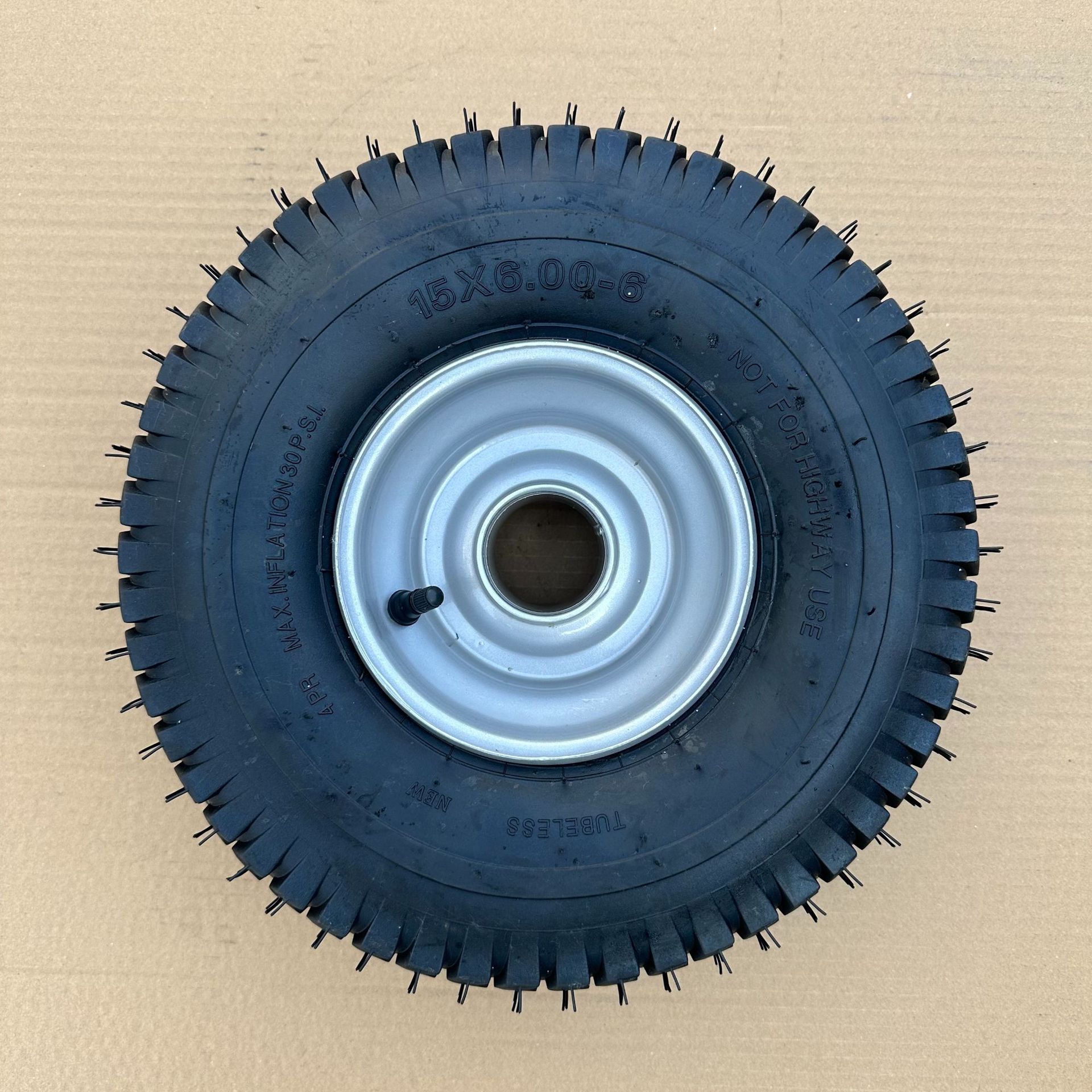 15X650-6轮子15x6.00-6橡胶充气轮胎割草机网车车轮独轮车