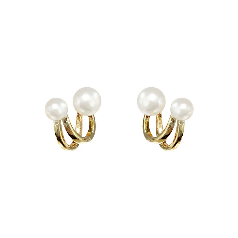 Серебряная игла, винтажный кривой сережки из жемчуга, корейский стиль, образец 925 серебро, блогер, тренд сезона