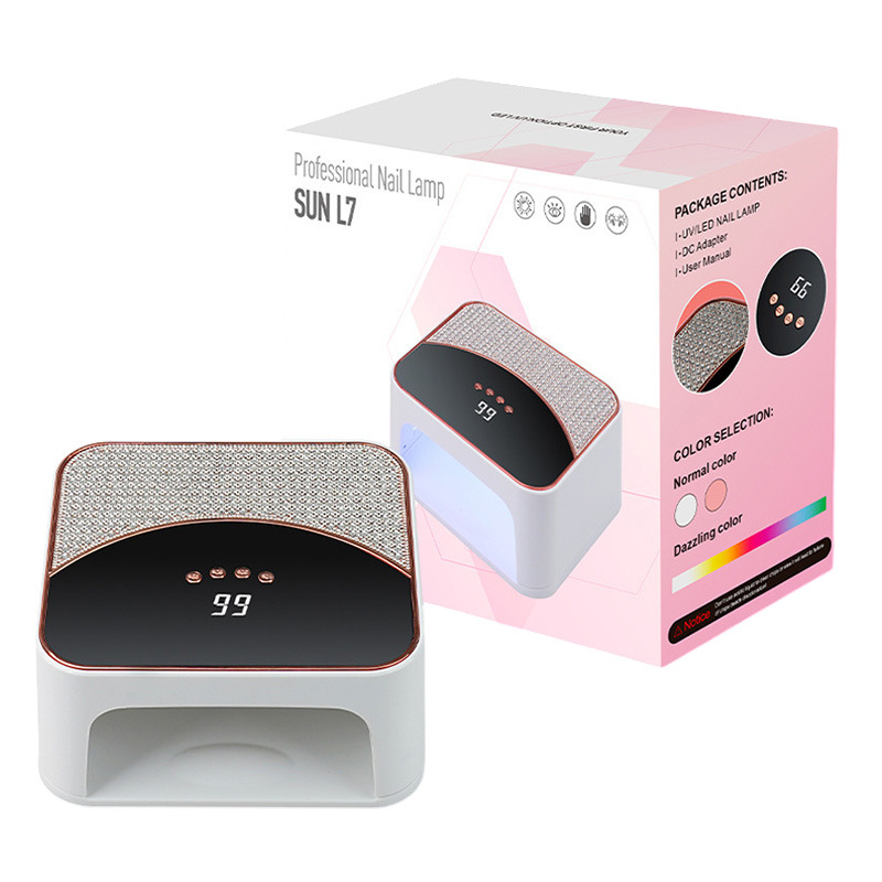 Lámpara de manicura transfronteriza, lámpara de fototerapia de manicura cuadrada de diamante, lámpara de parrilla de manicura de secado rápido, 268W para tienda de manicura de alta potencia