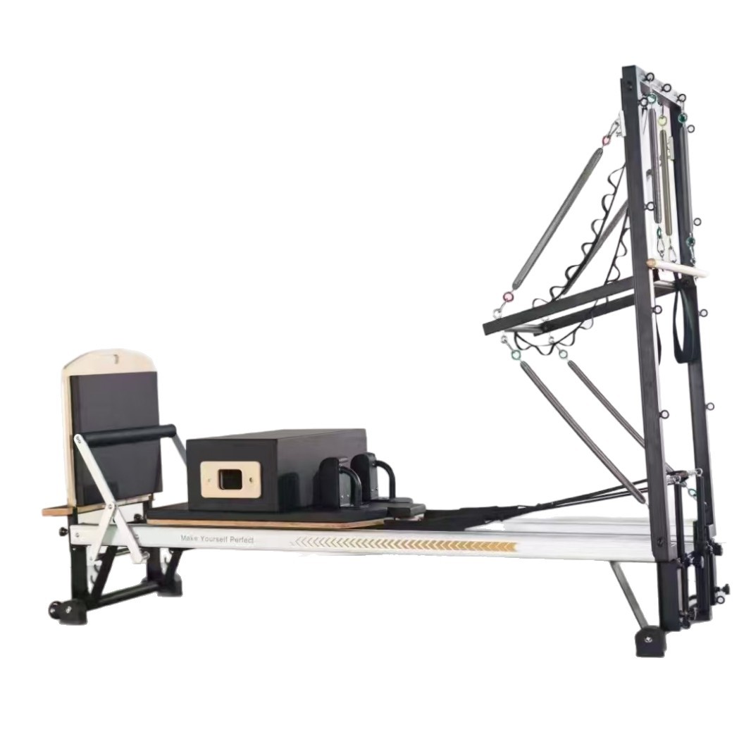 Cama de Pilates Manliqiu, modelo de aleación de aluminio de alta gama, equipo de fitness para estudio de yoga, cama de entrenamiento personal, plataforma semialta.