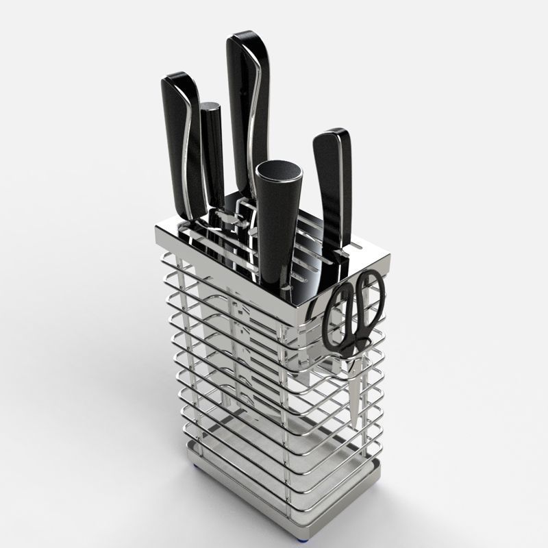 304 Stainless Steel Household Knife Holder Integrated Kitchen Knife Holder Kitchen Storage Rack Scissors Countertop Drain Knife Holder Storage Rack