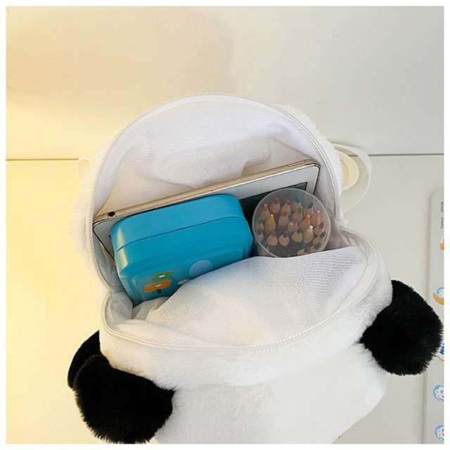 男儿童毛绒背包幼儿园书包女孩女生宝宝熊猫可爱外出双肩包