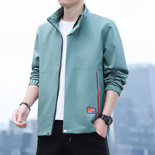 Casual Jacket for Men Spring and Autumn Season Collar Fashion Korean Style Slim Fit Outerwear Solid Color Versatile Top Men's Fashion Trend