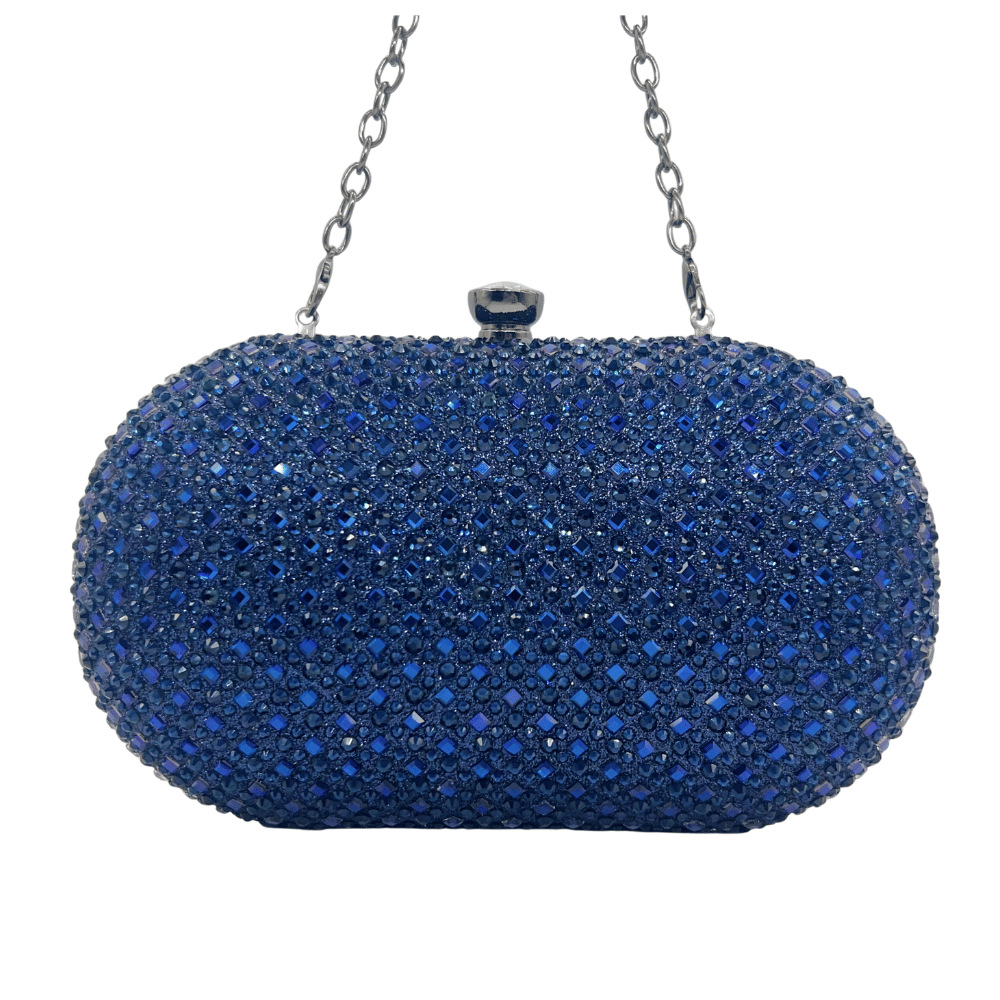 Túi clutch nữ đính đá sáng bóng dự tiệc thanh lịch — vàng nhạt, bạc, ngọc lục bảo, màu xanh đậm chi tiết 8