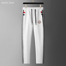 欧货高端刺绣运动休闲裤男潮牌潮流直筒2025春秋新款男士修身长裤