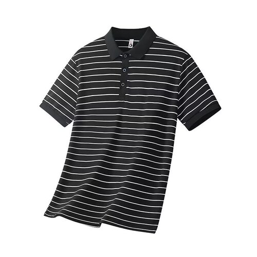 Summer Striped Short-Sleeve Polo Shirt for Men - Trendy Brand, Plus Size Business Casual Basic Style, Button-Down Collar T-Shirt Top