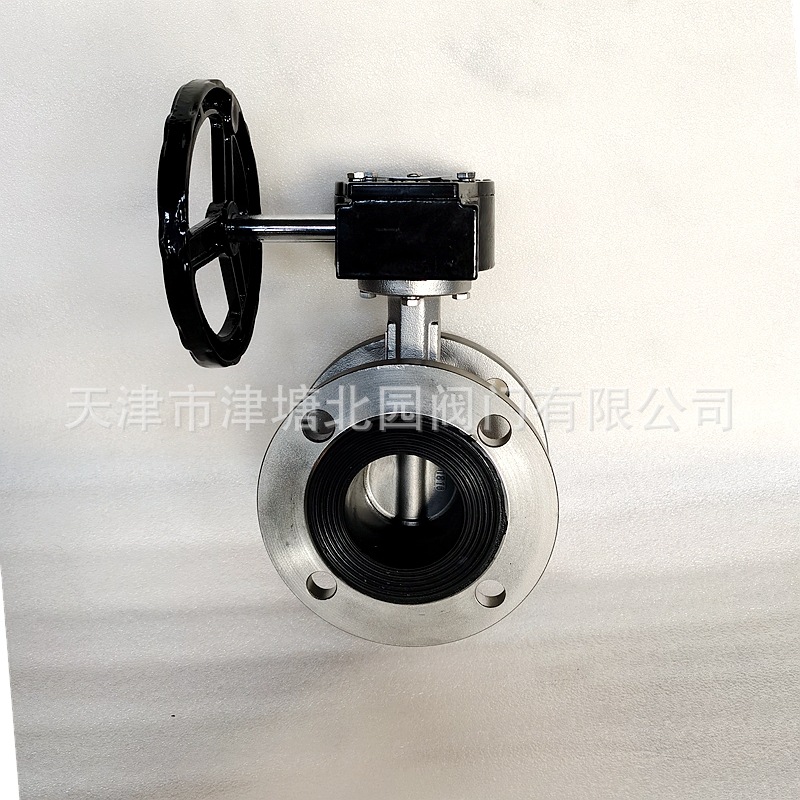 不锈钢法兰蝶阀厂家供应D341X-16P手动涡轮衬胶304法兰式蝶阀DN65
