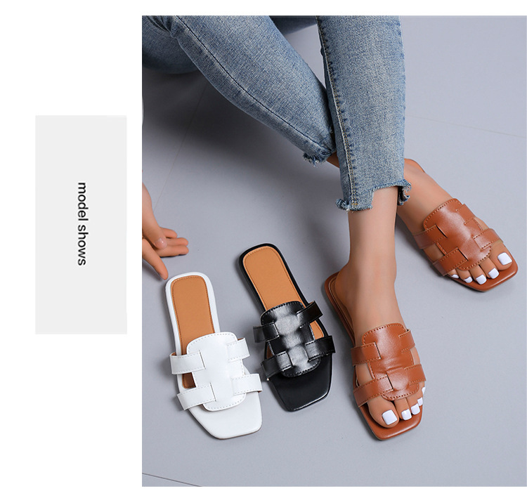 Verão novos chinelos femininos outerwear elegante plana férias sapatos de praia uma linha sandálias comércio exterior tamanho grande_voghion.com