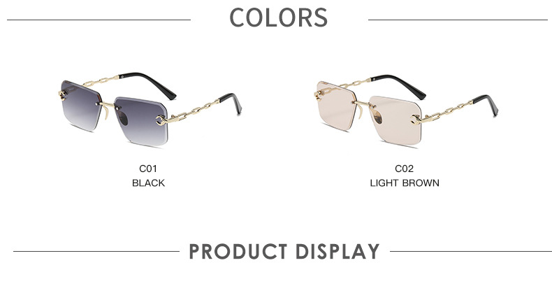 32g Weight Frameless Glasses Structure Sunglasses Classification PC, UV400 Protection Lens Material Square Glasses Style Travel Occasion Solid Color Pattern Women'S Gender Fashion Style Fashion Solid Color PC UV400 Protection Square Frameless Women's Sunglasses 5