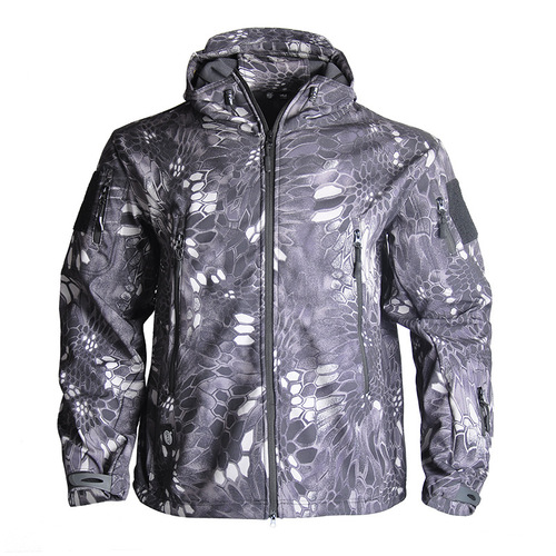 Wholesale Hanyang Shark Skin Soft Shell Camouflage Jacket Fleece Thickened Tactical Hooded Cross-border Agency 