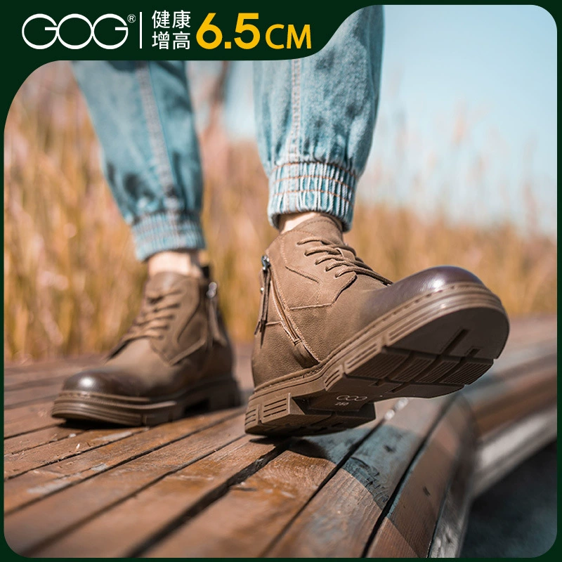 Высокие ботинки Gao Ge кожаные ботинки Martin модные ретро сапоги британские высокие ботинки