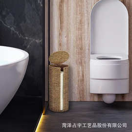 跨境手工编织收纳筐客厅带盖装饰收纳篮卫生间卷纸架洗衣篮脏衣篓