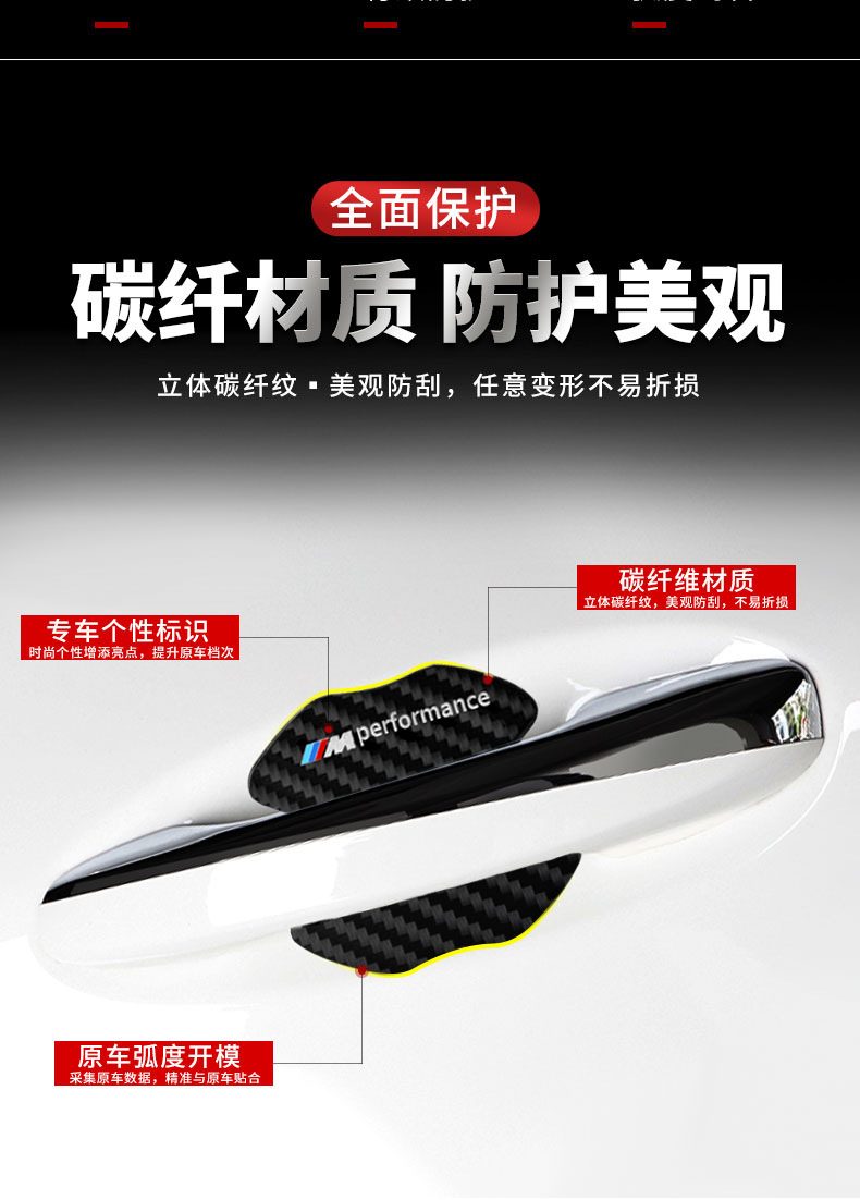 Applicable to BMW door anti-collision strip new 3 series 5 series 1 series 7 series X1X3X4X5 rearview mirror door bowl anti-scratch decorative sticker