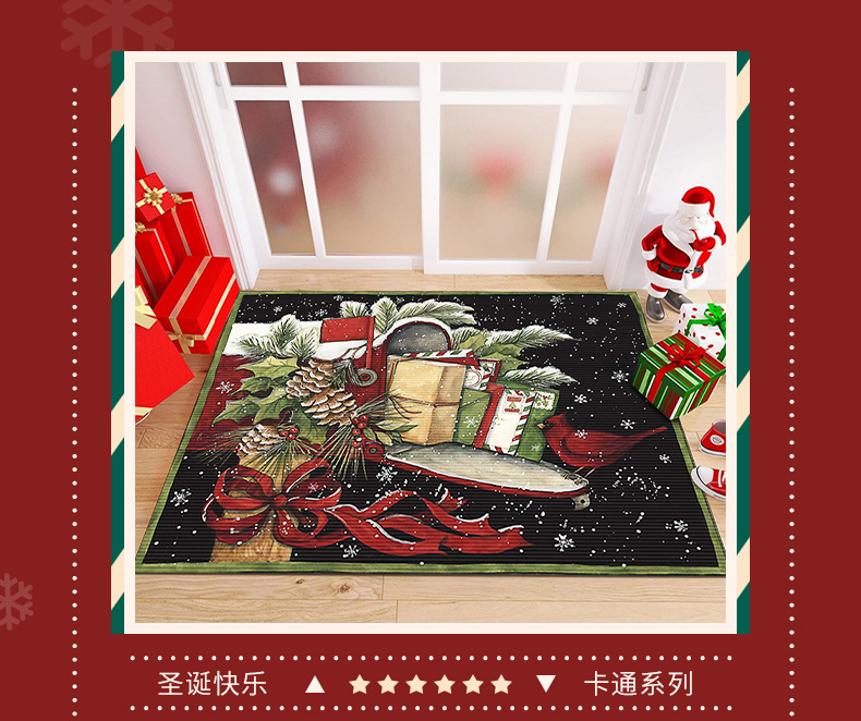 跨境门垫,圣诞地垫,入户门垫,玄关地垫,防滑垫子