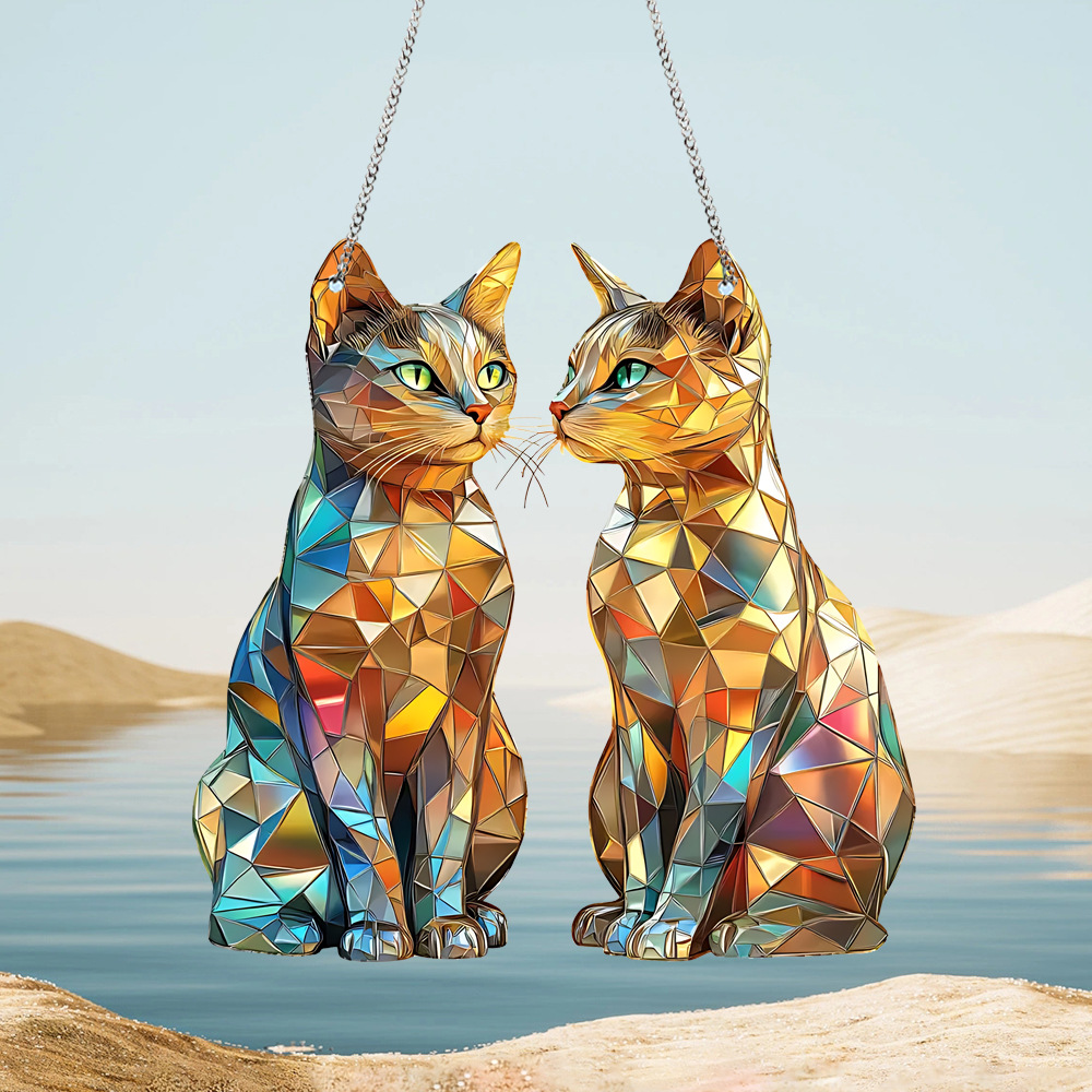 138g Weight Suncatcher Home Textiles & Decor Type Ornament Classification Valentine'S Day Cute Sun Cat Acrylic Suncatcher Ornament