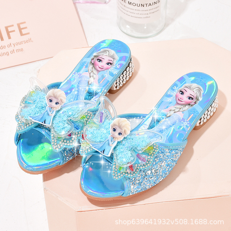 Zapatillas de tacón alto para niñas Aisha zapatos de cristal para niños lindos de moda de verano pequeña princesa niña Zapatillas Nuevo