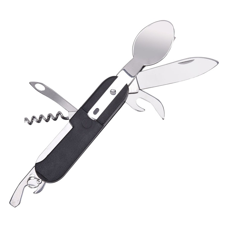 Vajilla portátil al aire libre vajilla camping cuchillo plegable, tenedor y cuchara combinación vajilla multifuncional plegable vajilla conjunto de tres piezas