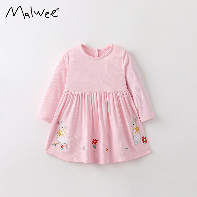 Malwee transfronterizo vestido de princesa de niña otoño y invierno nuevo estilo europeo y americano de niños de cuello redondo de manga larga vestido de niña lindo image 6