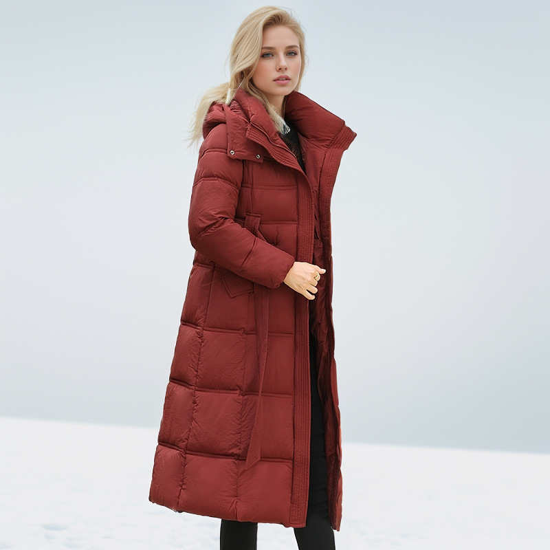 Women's Winter Coat Thickened Warm Cotton Jacket With Waist Detail_voghion.com