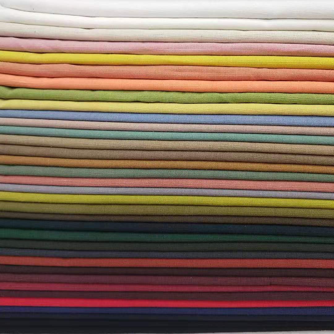 天丝麻面料竹节麻布料春夏男女衬衫棉麻纯色连衣裙布料