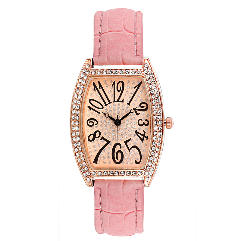 Celebridad de Internet mismo estilo reloj estrellado cinturón femenino en forma de barril reloj femenino estudiante versátil diamante ins estilo retro reloj