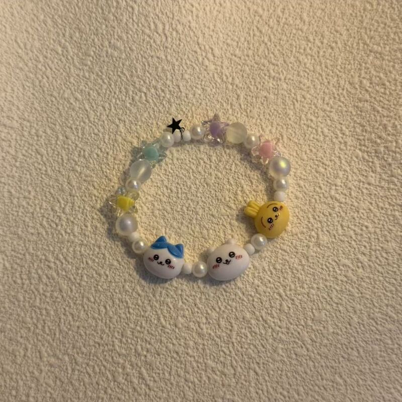 新款碎花星星琉璃手链女ins小众设计森系仙女甜美闺蜜彩珠手串女|undefined