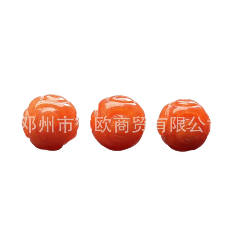 冰种巴山红翡雕花珠南瓜莲花龙珠串珠项链串珠手工雕刻饰品批发|undefined