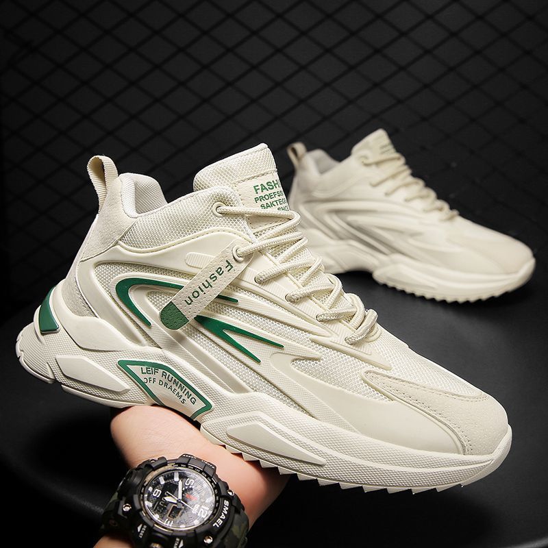 Men's 2023 New Leisure Sports Shoes Breathable and Comfortable Running Shoes Korean Style Fashion Thick Sole Dad Shoes