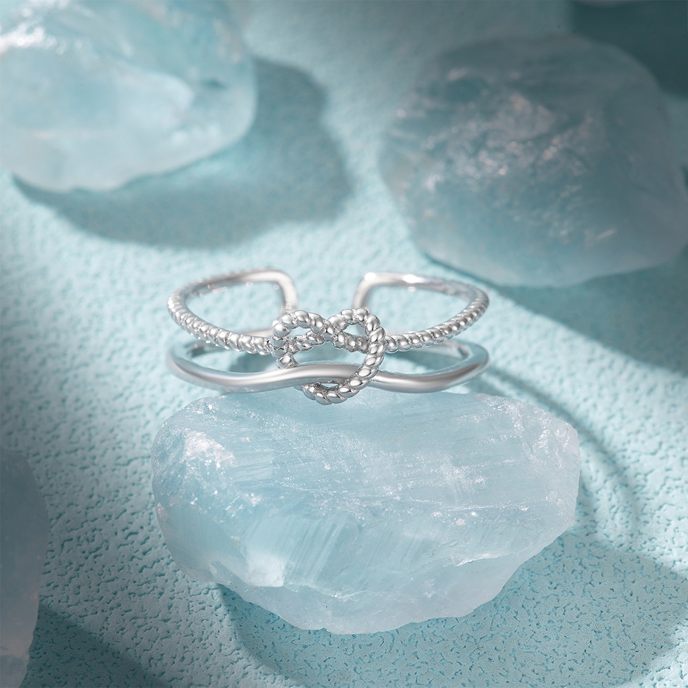 4g Weight Zircon Inlay Material Open Rings Classification Adjustable Ring Size 1 Piece Quantity Daily Occasion 925 Sterling Silver Material Geometric Pattern Women's Gender Plating, Inlay Design Simple Style Style 925 Sterling Silver Zircon Geometric Open Rings 41
