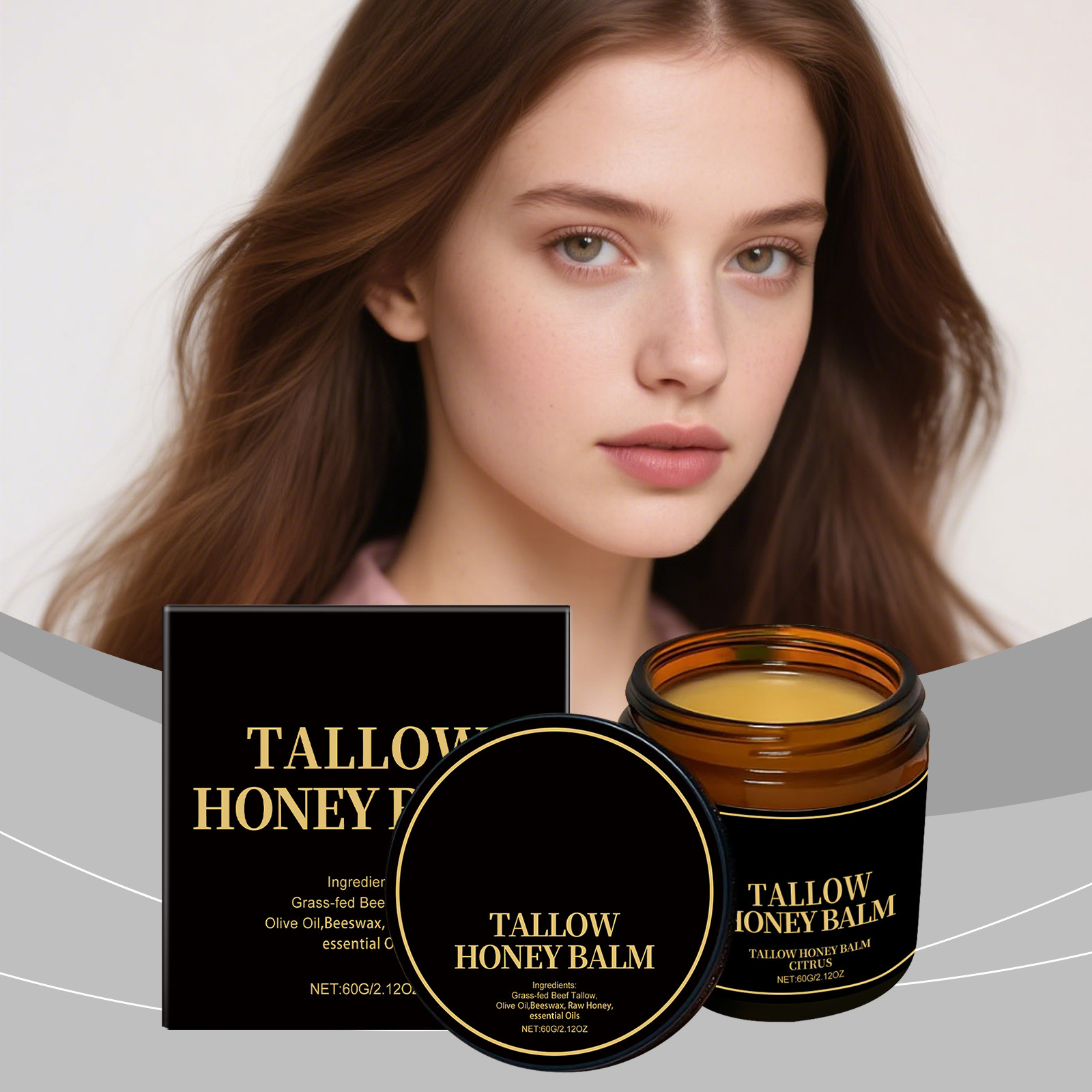 Cross-Border Foreign Trade Beef Tallow Honey Skin Care Cream Gentle, Soft, and Smooth Body Skin Care, Locks in Moisture and Softens Skin