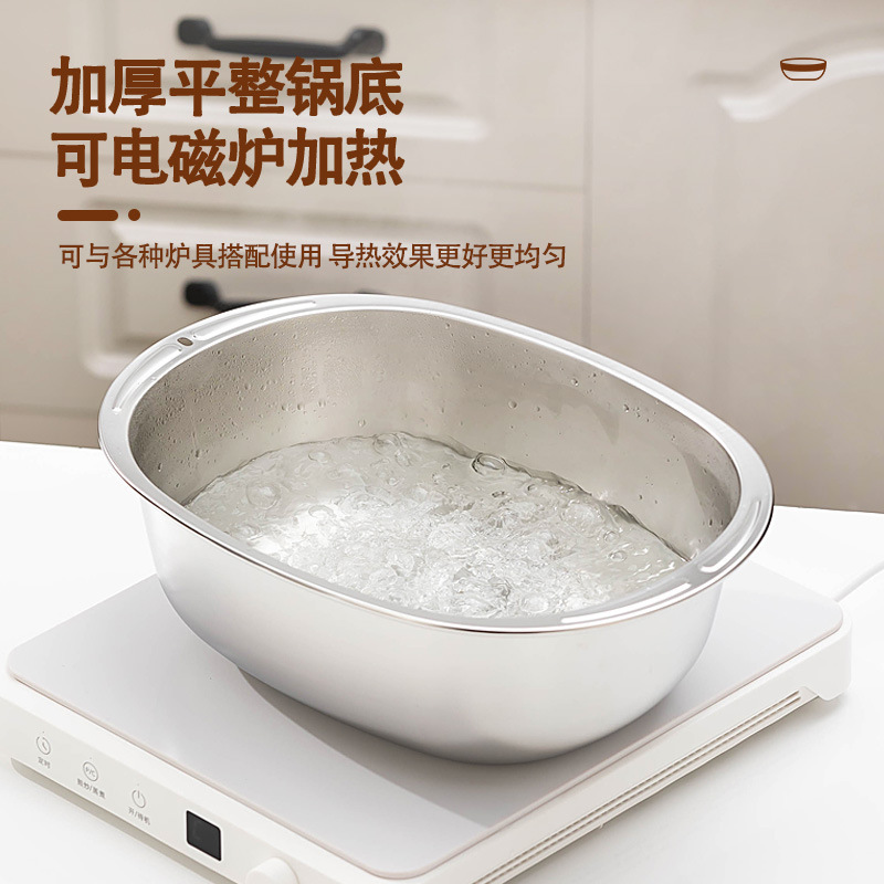 跨境加厚不锈钢多用盆子和面盆家用商用厨房淘米洗菜水果料理烘焙|undefined