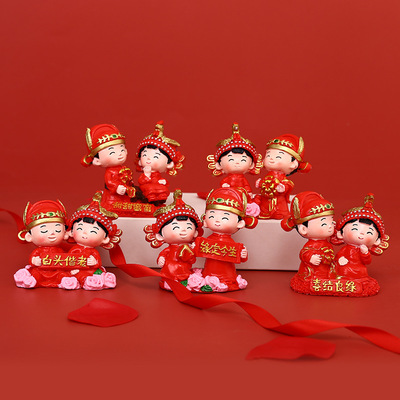 树脂工艺品创意摆件客厅中式工艺新婚礼品家居摆饰结婚礼物送新人