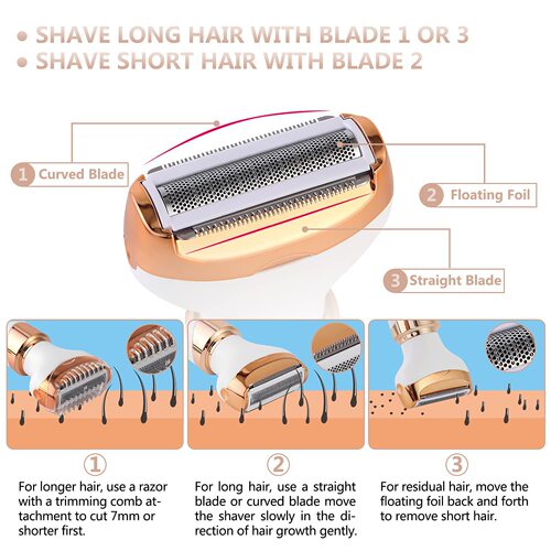 New four-in-one women's shaver USB rechargeable electric shaver for trimming eyebrows, sideburns, nose hair, lip hair and armpit hair