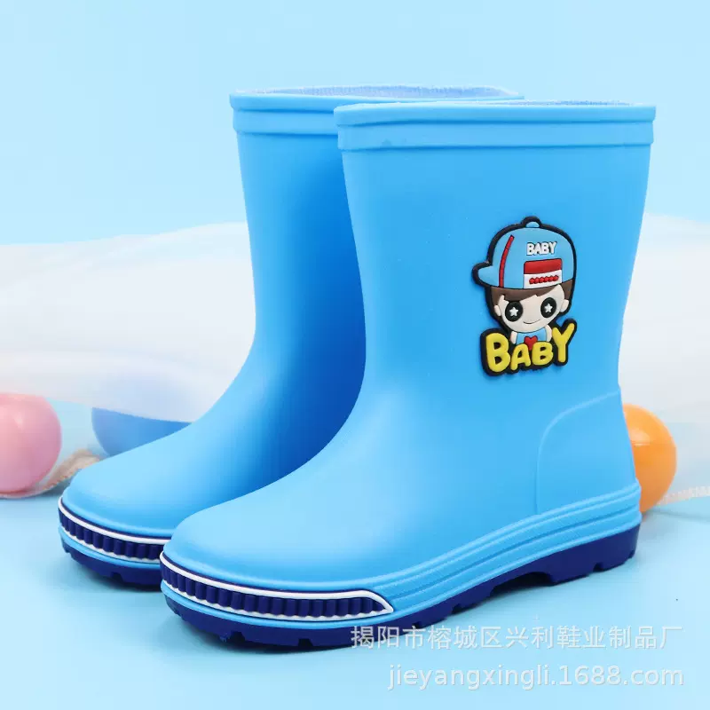 儿童雨鞋男童女童卡通雨靴小学生宝宝防水鞋加棉大童水靴厂家批发