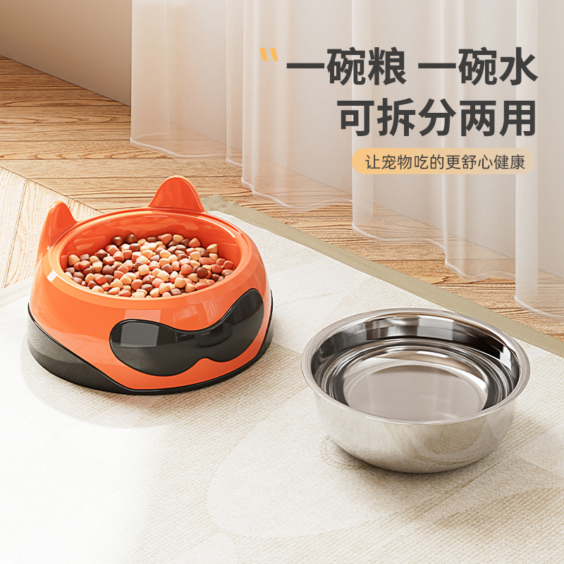 Comedero para Perros, Comedero para Gatos, Comedero Doble, Recipiente para Comida, Comedero para Perros de Acero Inoxidable Antiderrames, Comedero para Mascotas de Doble Uso para Agua y Comida, Venta al por Mayor del Fabricante.