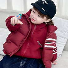 现货儿童两件套棉马甲外套面包棉服男女童冬季加厚简约棉衣外套
