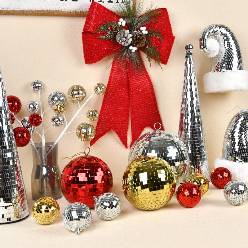 Espejo de vidrio de bar de boda ktvdisco discoteca iluminación de escenario bola láser oro plata bola reflectante roja