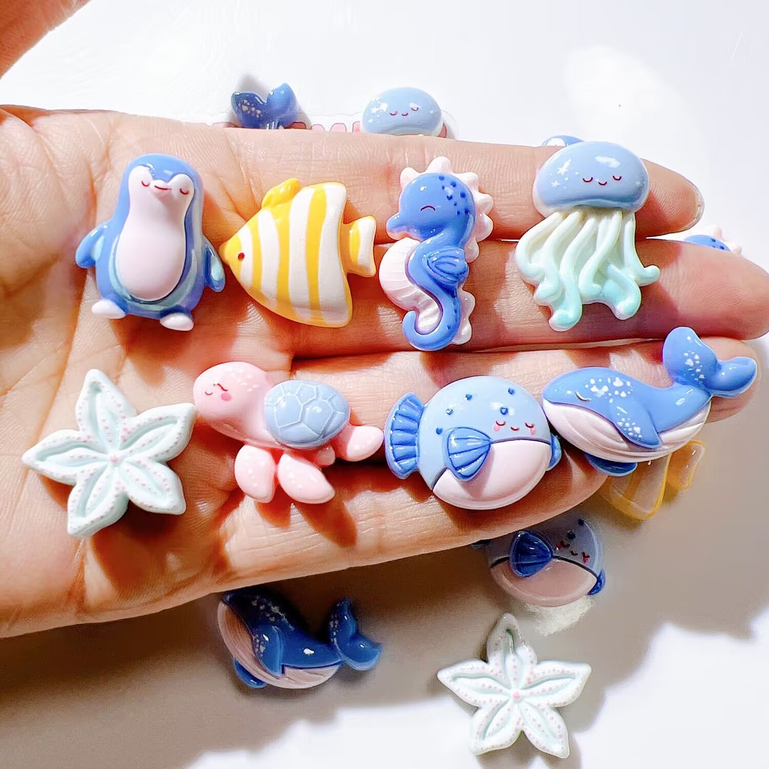 Creative Marine Animal Penguin Puffer Fish Diy Cream Glue Hairpin...