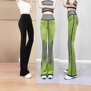 fleece-lined flared pants women's 2024 autumn and winter fashion high waist belly Barbie pants tall slim warm shark pants
