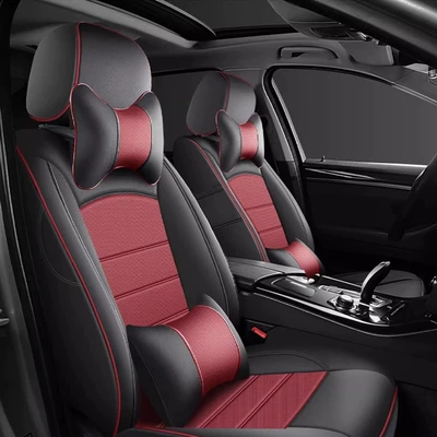 Seat cushion, seat cover leather seat cover four seasons - tango-red-luxury-model-universal-all-inclusive-seat-cover