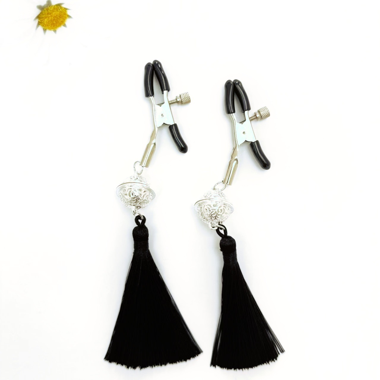 Soft Nipple Clamp Ring with Bell and Tassel, Adult Sensory Toy for Couples — detail image 2