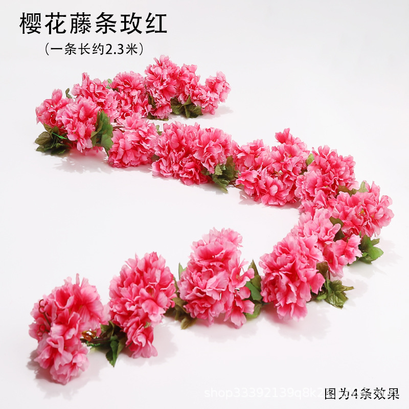 Boda flor artificial Rosa ratán flor artificial cama cabeza flor pared colgante hogar Decoración de la boda vid al por mayor