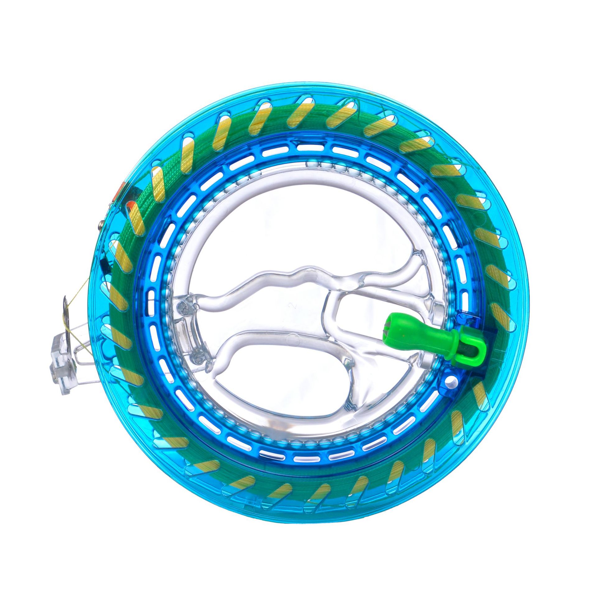 Carrete de cometa con línea al por mayor rueda azul de mano rodamiento de bolas de cristal rueda silenciosa fabricante de equipos de vuelo en stock